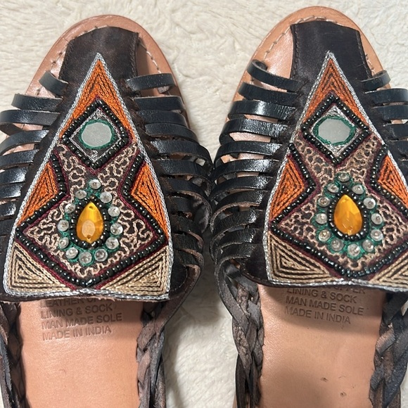 CL by Laundry “Nandi” Leather Huarache Slip-On Flats Sz 7.5 — NWOT - Picture 6 of 9